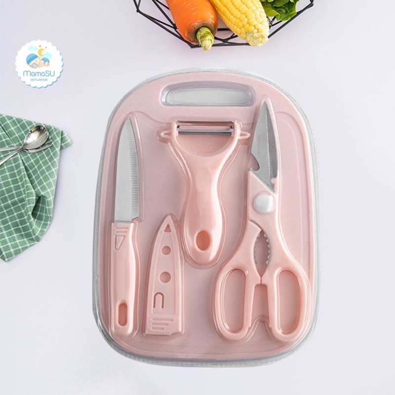 Bộ dao thớt chế biến đồ ăn dặm cho bé