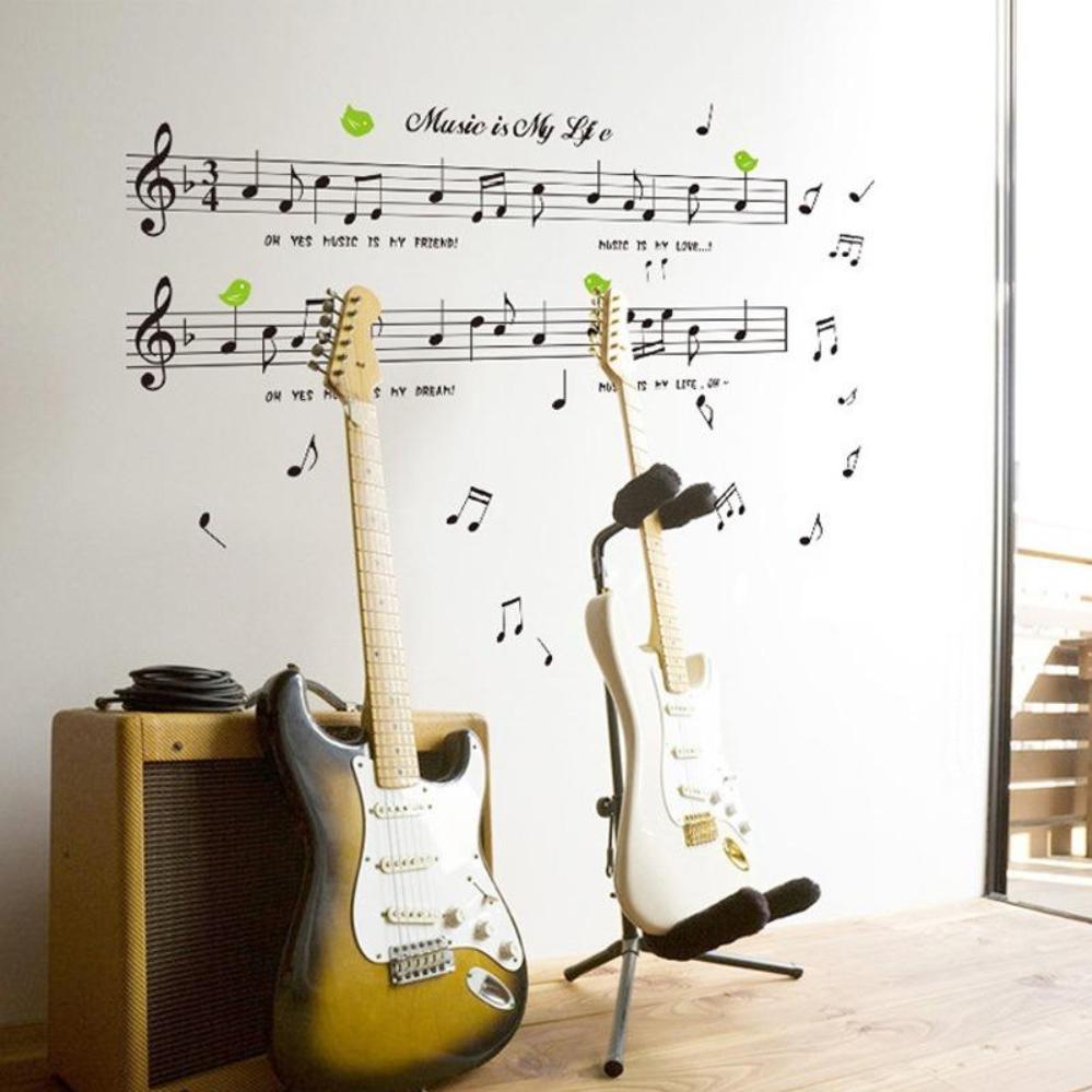 Decal dán tường Music is my life AY7106 + H00X