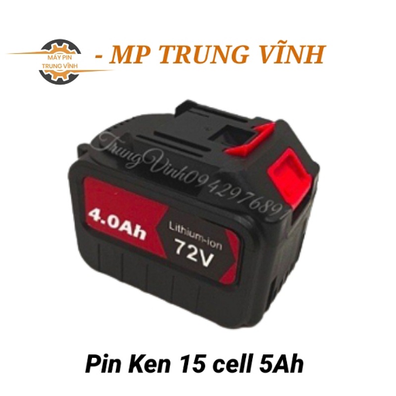 Pin máy khoan Ken , pin 15 cell dung lượng 5Ah , dùng chung pin máy bulong, máy bắt vít chân phổ thông loại 2 chân , bảo hành 3 tháng