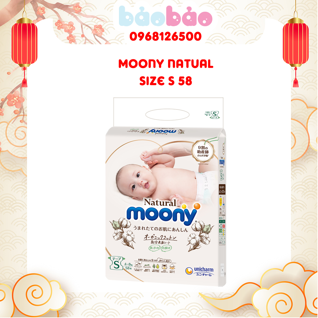 Tã dán moony natural bông organic s58