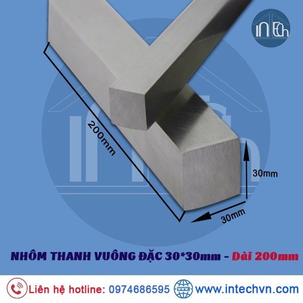 Nhôm thanh vuông đặc 30x30mm