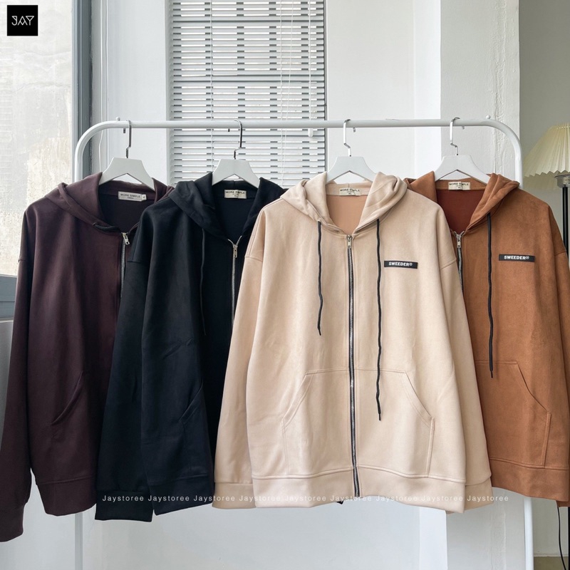 áo khoác nam áo hoodie nam áo khoác hoodie nam Áo Khoác Hoodie Zip Unisex DA LỘN màu ĐEN 🏁 Nam nữ un