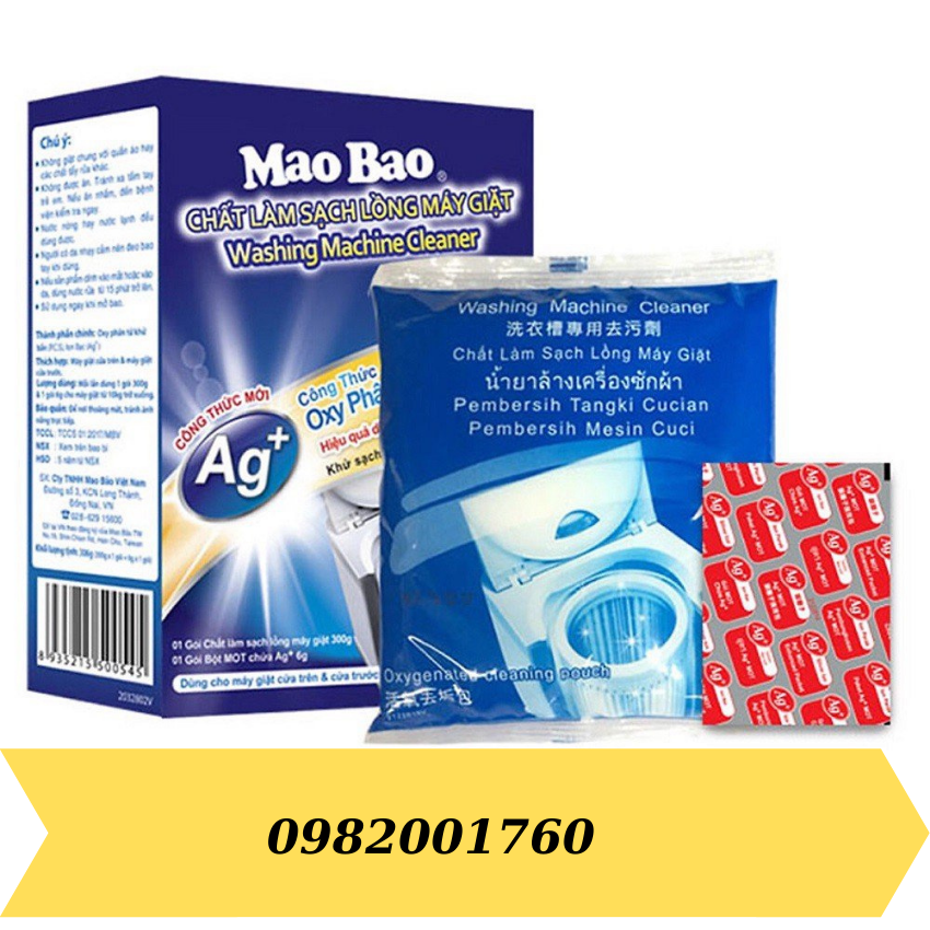 Bột tẩy lồng , vệ sinh máy giặt cửa trước, cửa ngang MAOBAO
