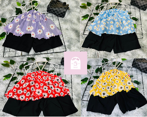Set đồ bé gái - yếm hoa ngọc trai