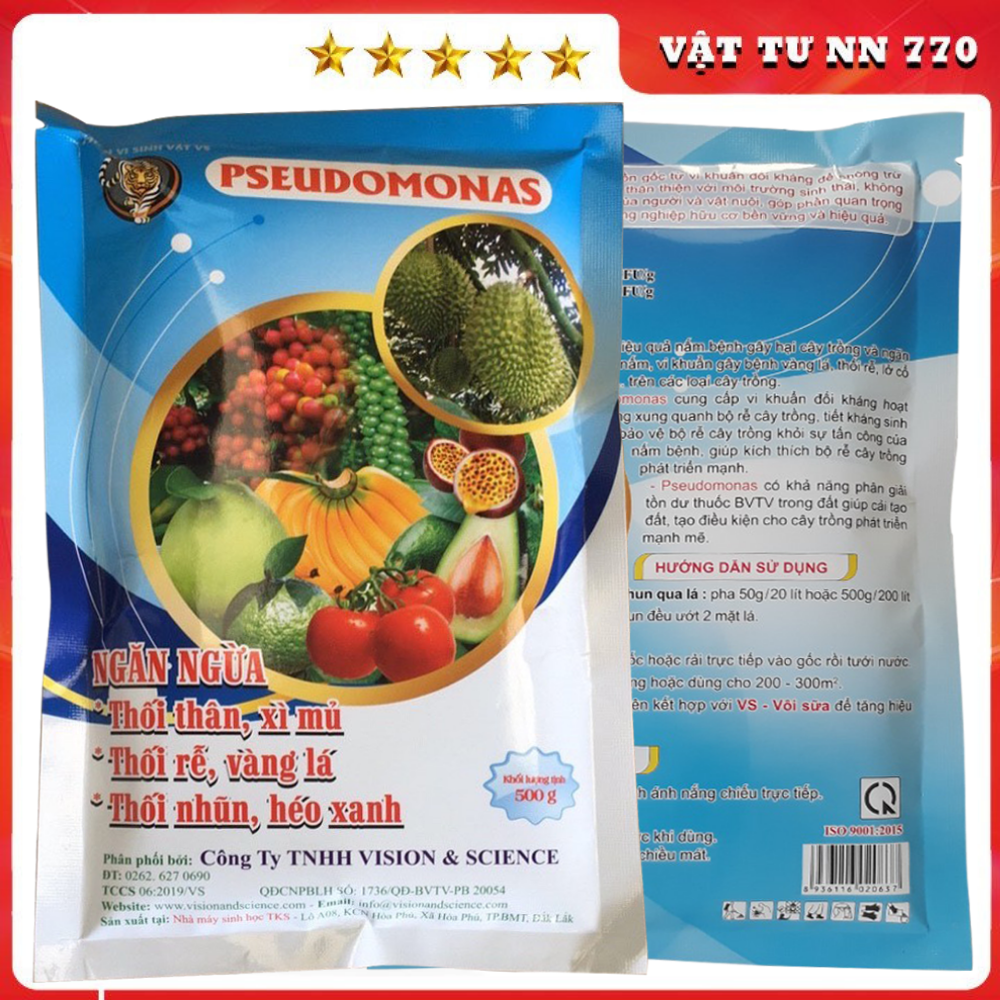 Pseudomonas trừ bệnh héo xanh, héo rũ, đối kháng vi nấm gây hại ở rễ - 500gr