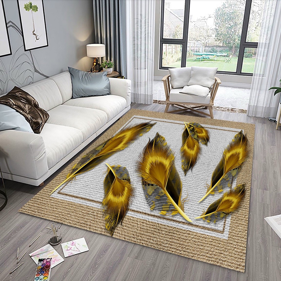 THẢM TRẢI SÀN BALI PHONG CÁCH BẮC ÂU 1m6 x 2m3