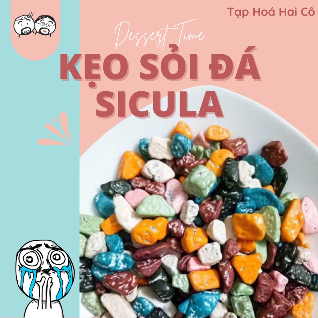 Kẹo sỏi đá nhân socola hũ pet 400g ăn vặt tuổi thơ