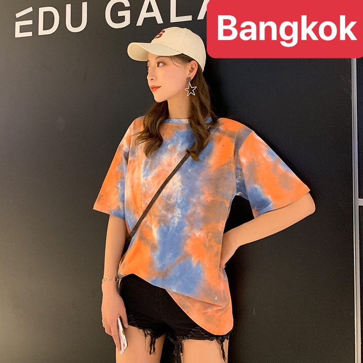 ÁO THUN NỮ FORM RỘNG TAY LỠ MÙA HÈ HOT TREND MÀU LOANG TRƠN THÁI LAN CAO CẤP - TÝ GOLD 2020