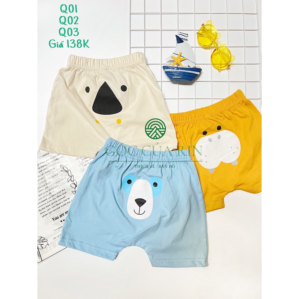 [QUẦN ĐÙI HÌNH THÚ HÀNG QUẢNG CHÂU] Thiết Kế Ngộ Nghĩnh, Phù Hợp Bé Mặc Tả, Vải Cotton Thun Lạnh Cho Bé _ GOCCUARIN.SG