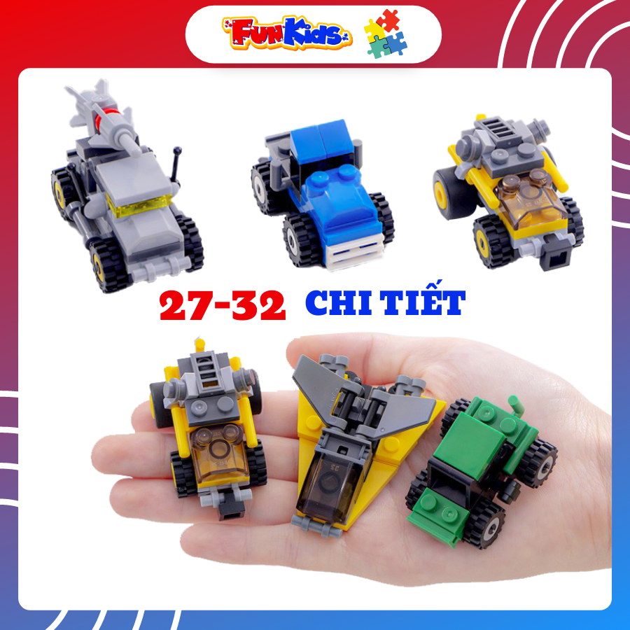 Đồ chơi trẻ em xếp hình lego city cao cấp xếp hình lắp ráp các loại xe ô tô từ 27 đến 32 chi tiết nhựa abs cao cấp cho bé từ 5 tuổi trở lên
