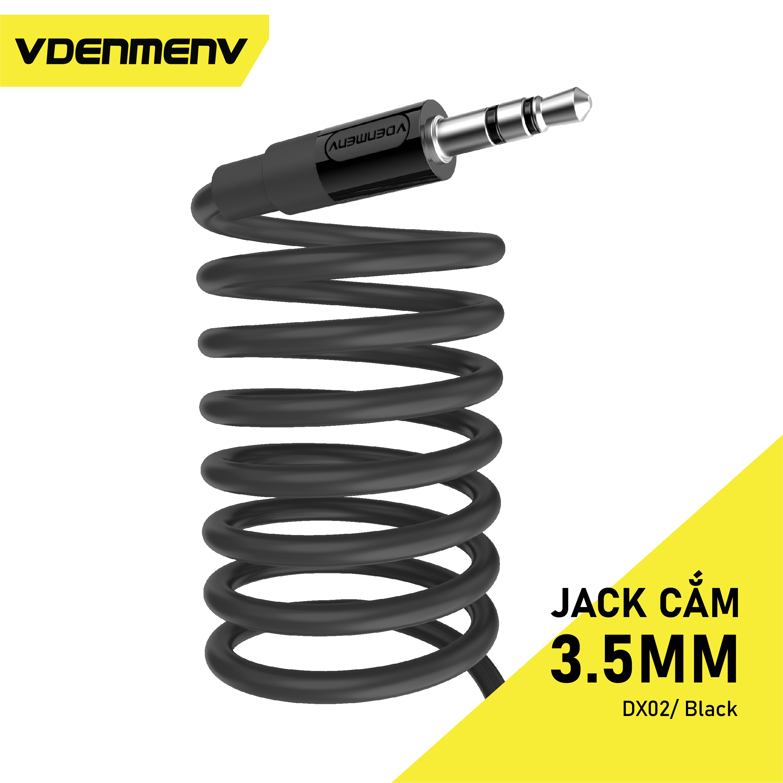 Cáp âm thanh vdenmenv dx02 jack cắm 3,5mm aux audio, dây dài 2m