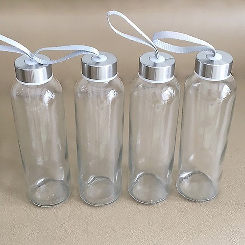 Combo 8 Chai nước thủy tinh 500ml có dây xách
