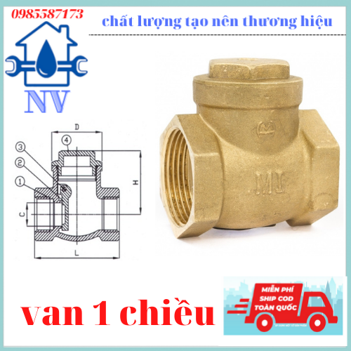 Van 1 chiều thông minh tụ động, đồng ren trong 27-34mm minh hòa, van 1 chiều lắp năng lượng mặt trời, nóng lạnh