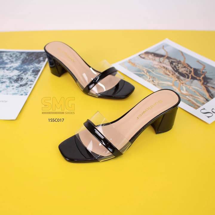 Dép cao gót 5 cm MTstore quai meca phối quai trong siêu xinh