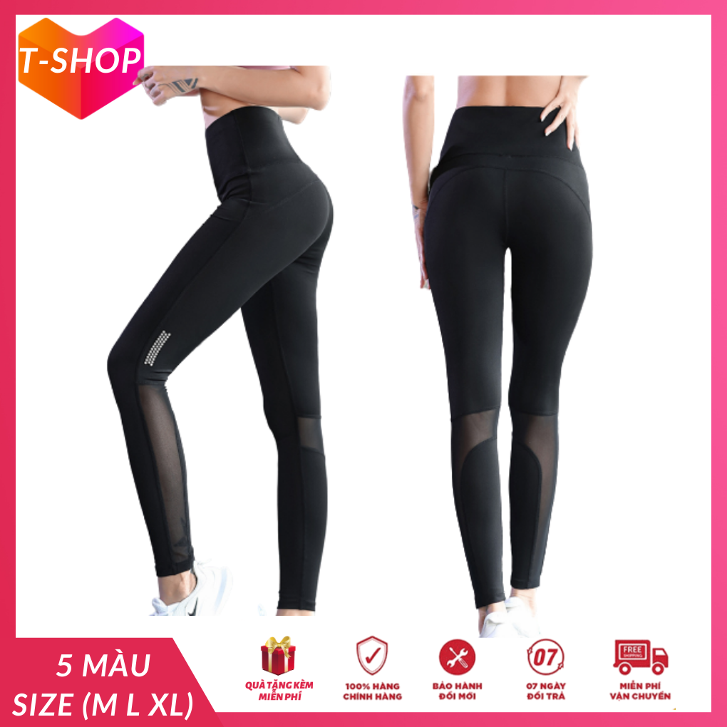 [HCM]quần tập yoga pha lưới lưng cao nâng mông cao cấp siêu co giãn hàng nhập khẩu đồ tập gym yoga zumba giá tốt-CR031