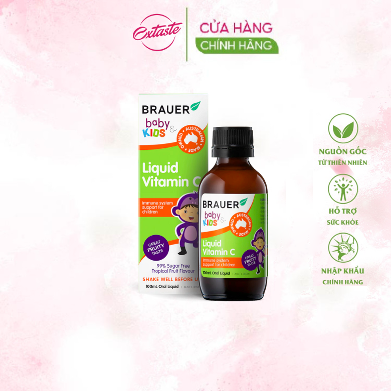 Vitamin C dạng nước Brauer Baby & Kids Liquid Vitamin C cho trẻ trên 1 tuổi