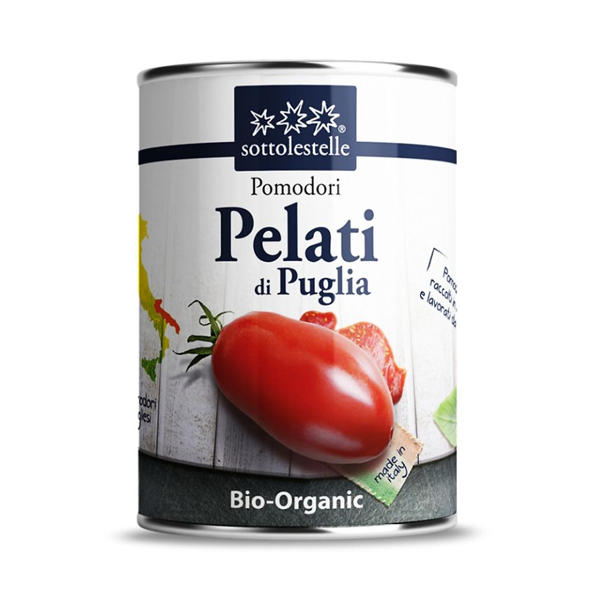 [Hoàn Tiền 15%]Cà chua Ý hữu cơ Bóc vỏ Sottolestelle 400g
