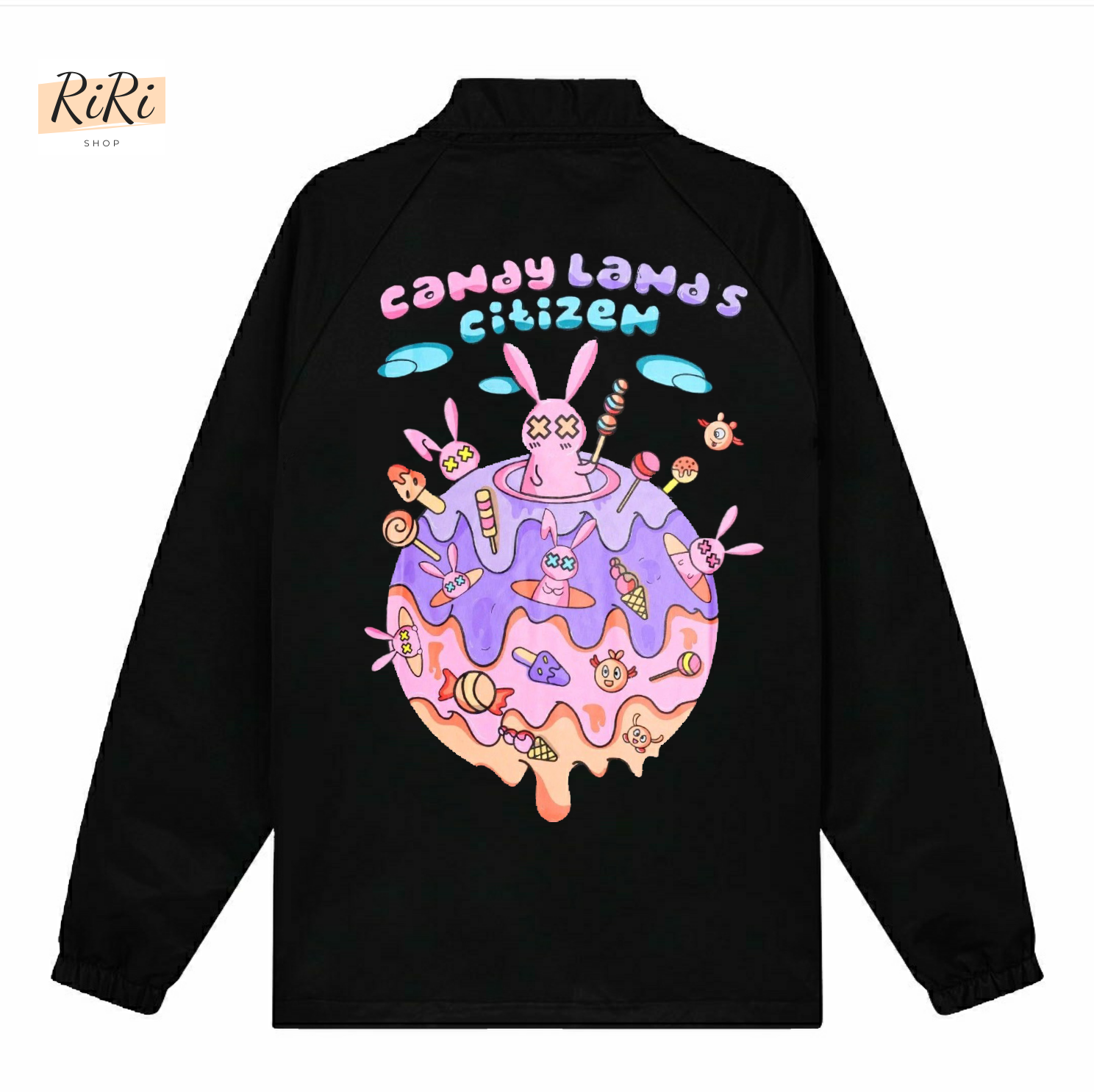 [HCM][có video] Áo Khoác Bad Rabbit Candyy Lands Jacket Form Rộng Cổ Bẻ Jacket Unisex Nam Nữ