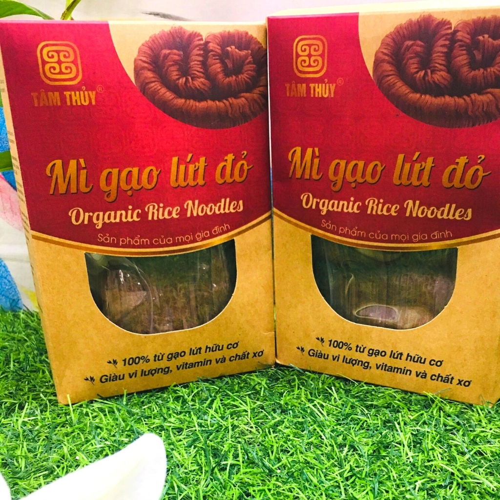Mì gạo lứt đỏ hữu cơ Tâm Thủy 400g làm từ 100% gạo lứt, không phụ gia