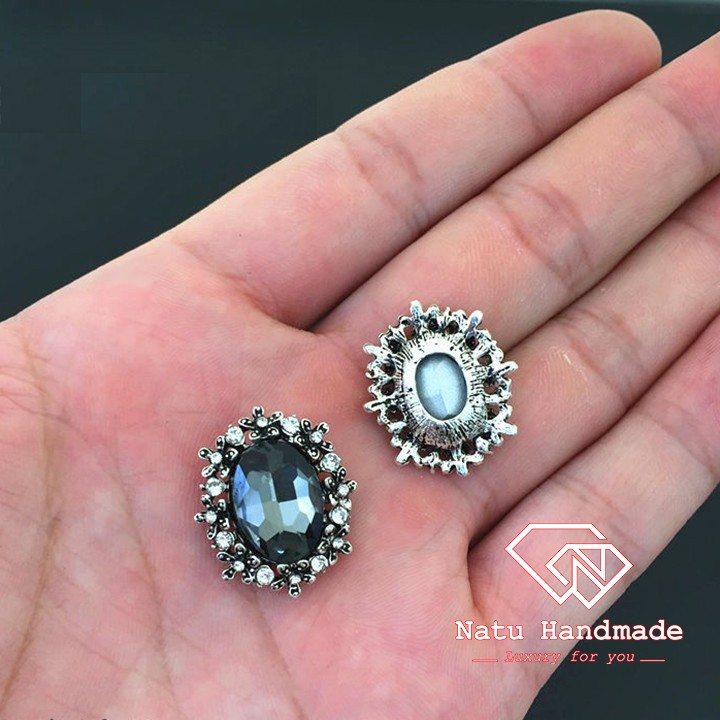 Nguyên liệu handmade làm hoa cài áo- hoa cài tóc - Center đá mạ kim cao cấp - daden