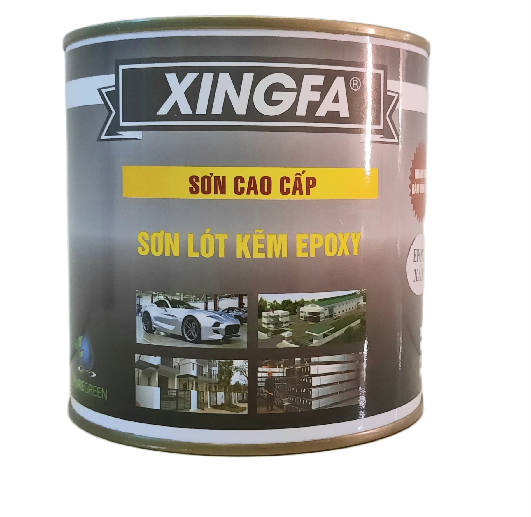SƠN CHỐNG RỈ, SƠN LÓT KẼM 1K EPOXY - XINGFA (1 T. Phần, 1 Kg/Lon)