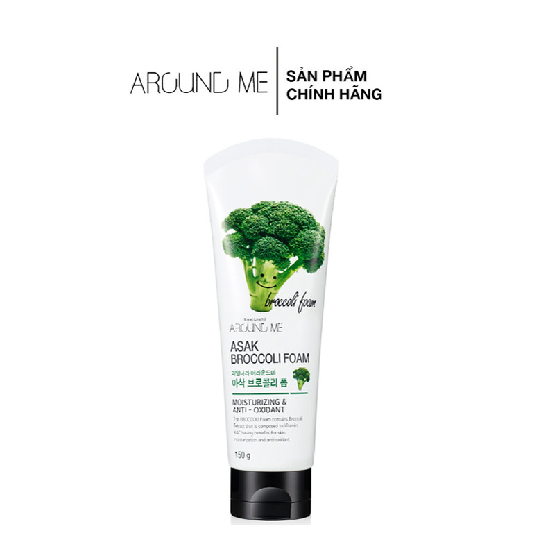 Sữa rửa mặt cấp ẩm chống lão hóa chiết xuất bông cải xanh - asak broccoli foam 150g