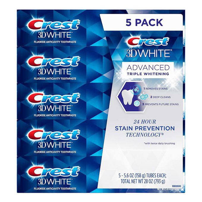 Kem đánh răng CREST 3D White Advanced Triple Whitening của Mỹ