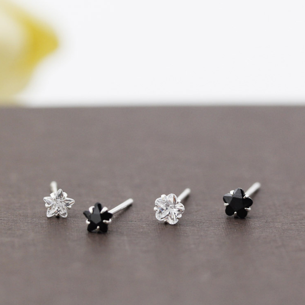 Bông tai bạc Gala Little Star KT10, khuyên tai nữ họa tiết ngôi sao đơn giản đính đá zircon