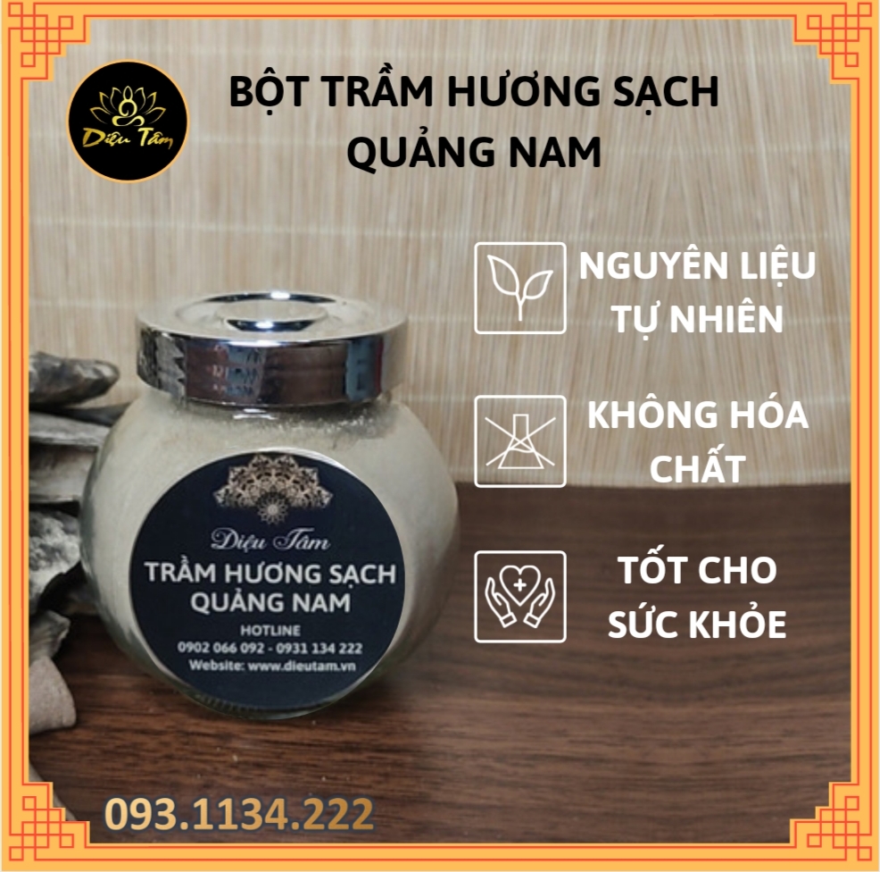 100g Bột Trầm hương Quảng Nam - loại tốt,thơm ngọt,nhang sạch dùng cho lư điện xông trầm