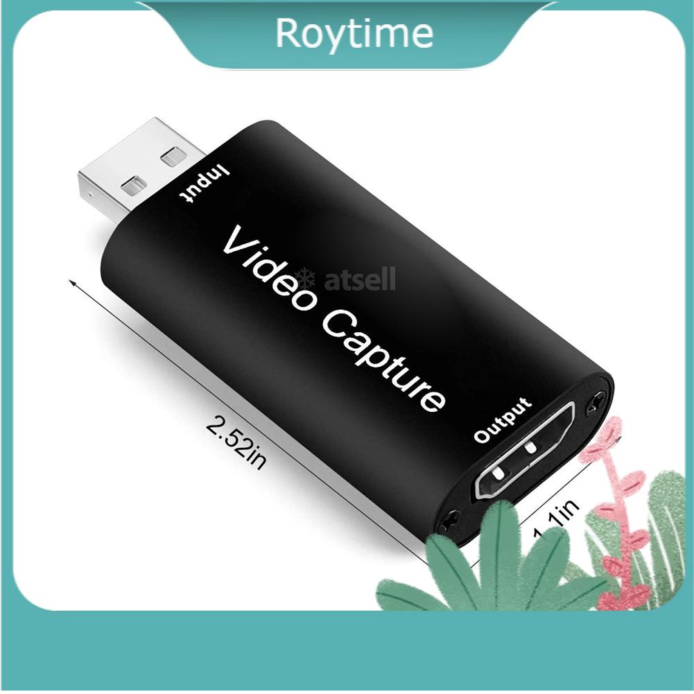 ROY Mini Video Capture Card USB 2.0 HDMI Video Grabber cho PS4 Game DVD Máy quay phim HD Camera ghi lại Live Streaming
