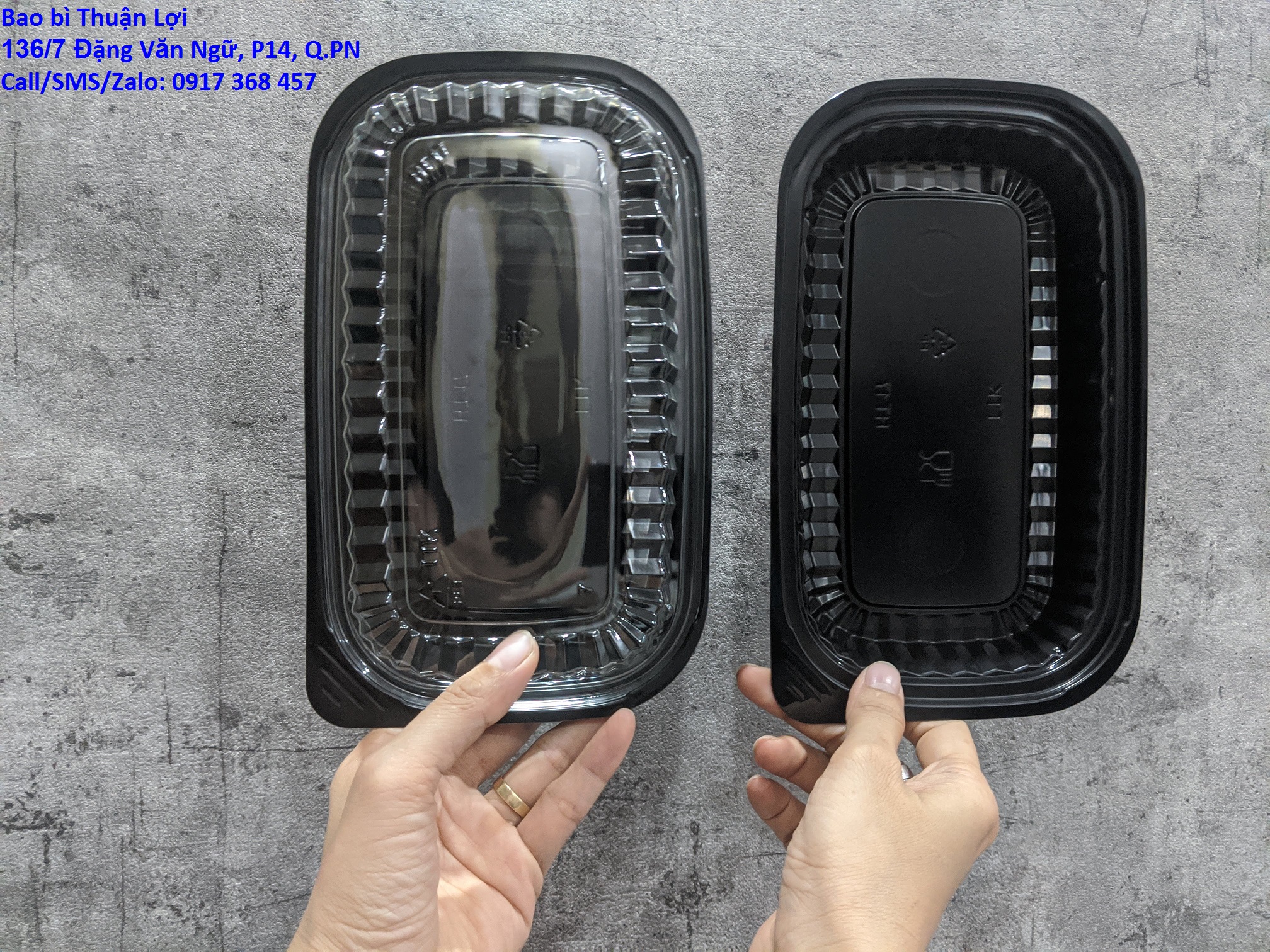 50 hộp nhựa đế đen nắp trong ht17