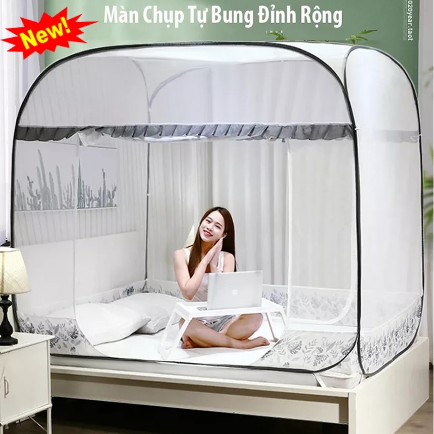 Mùng chụp tự bung chống muỗi cao cấp mùng chụp tự bung 1m8 2m - màn chụp tự bung, màn chụp chống muỗi người lớn, màn chụp gia đình, màn chụp đi đã ngoại,
