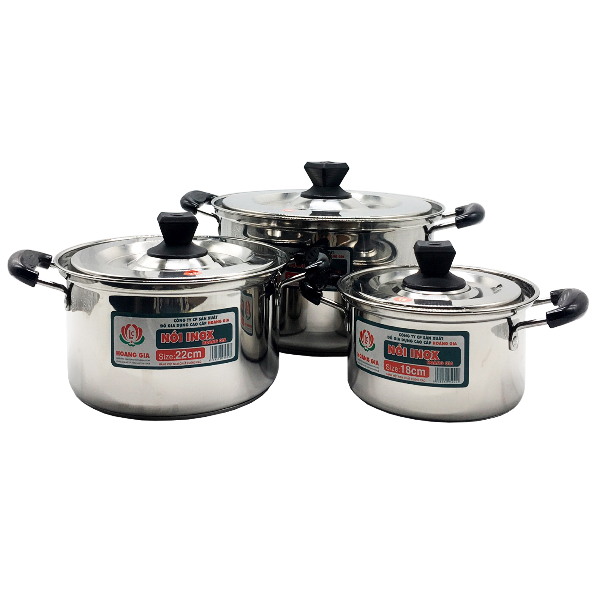 Nồi nấu inox cao cấp cỡ 30cm hàng Việt Nam chất lượng cao Hoàng Gia