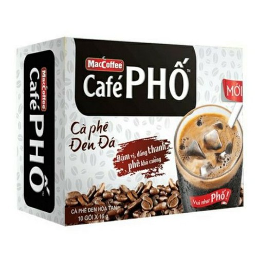 Cà phê phố đen đá maccoffee 10 gói x 16g hcm - xukakids shop