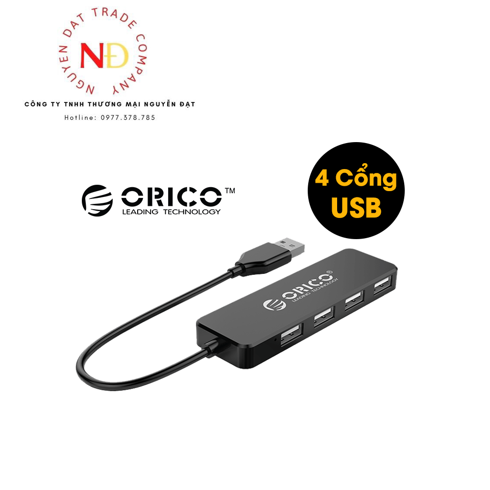 Bộ hub orico fl01 4 cổng usb 2.0 otg tốc độ cao dành cho máy tính imac/máy tính bảng/laptop - bảo hành 12 tháng