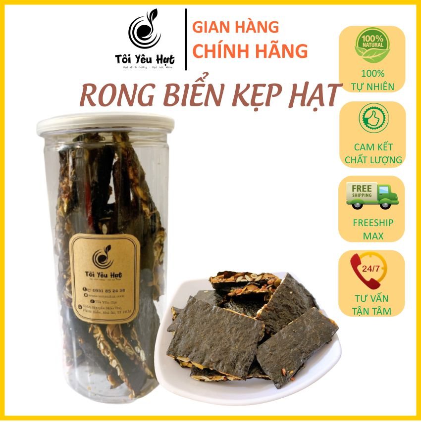 Rong biển kẹp hạt dinh dưỡng 250gr snack rong biển, rong biển kẹp ngũ cốc ăn vặt healthy tốt cho sức khỏe Tôi Yêu Hạt
