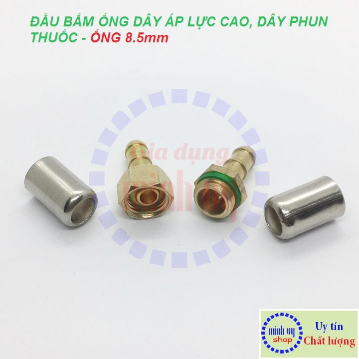 Đầu cos bấm dây áp lực máy rửa xe, dây xịt phun  -  ống 8.5mm