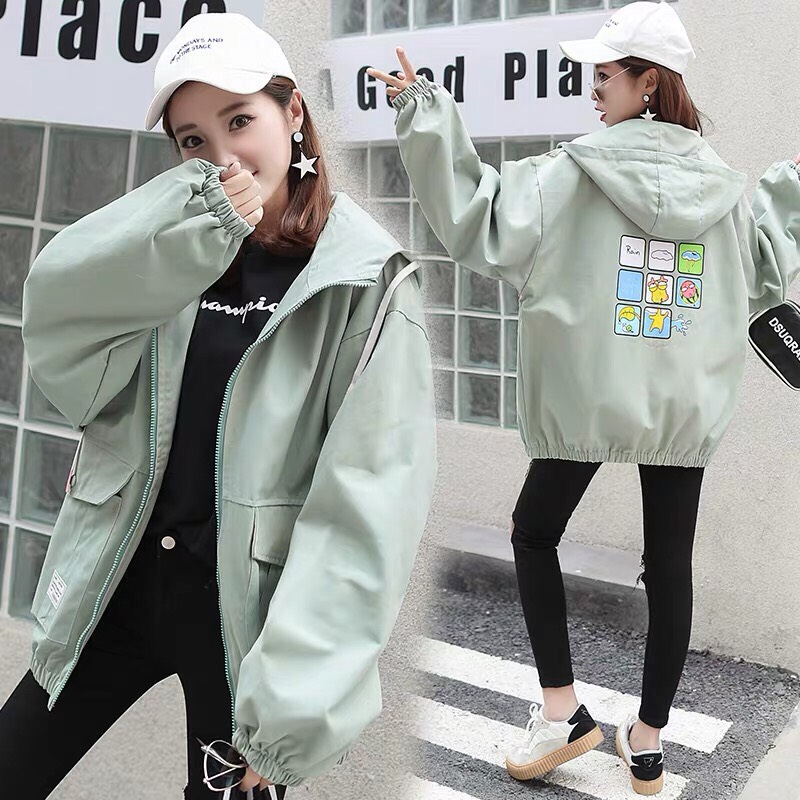 Áo khoác dù 2 lớp túi hộp fom rộng