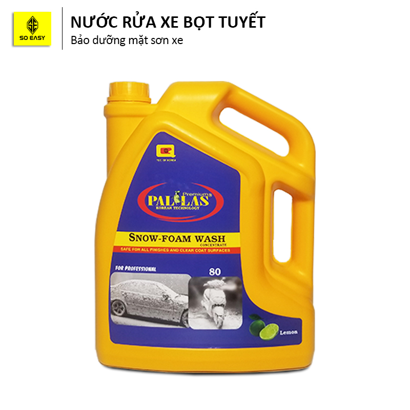 Dung dịch rửa xe bọt tuyết PALLAS snow-foam wash 6L, nước rửa xe tạo bọt tuyết làm sạch và bảo dưỡng mặt sơn xe máy, xe hơi, xe ô tô P-6001