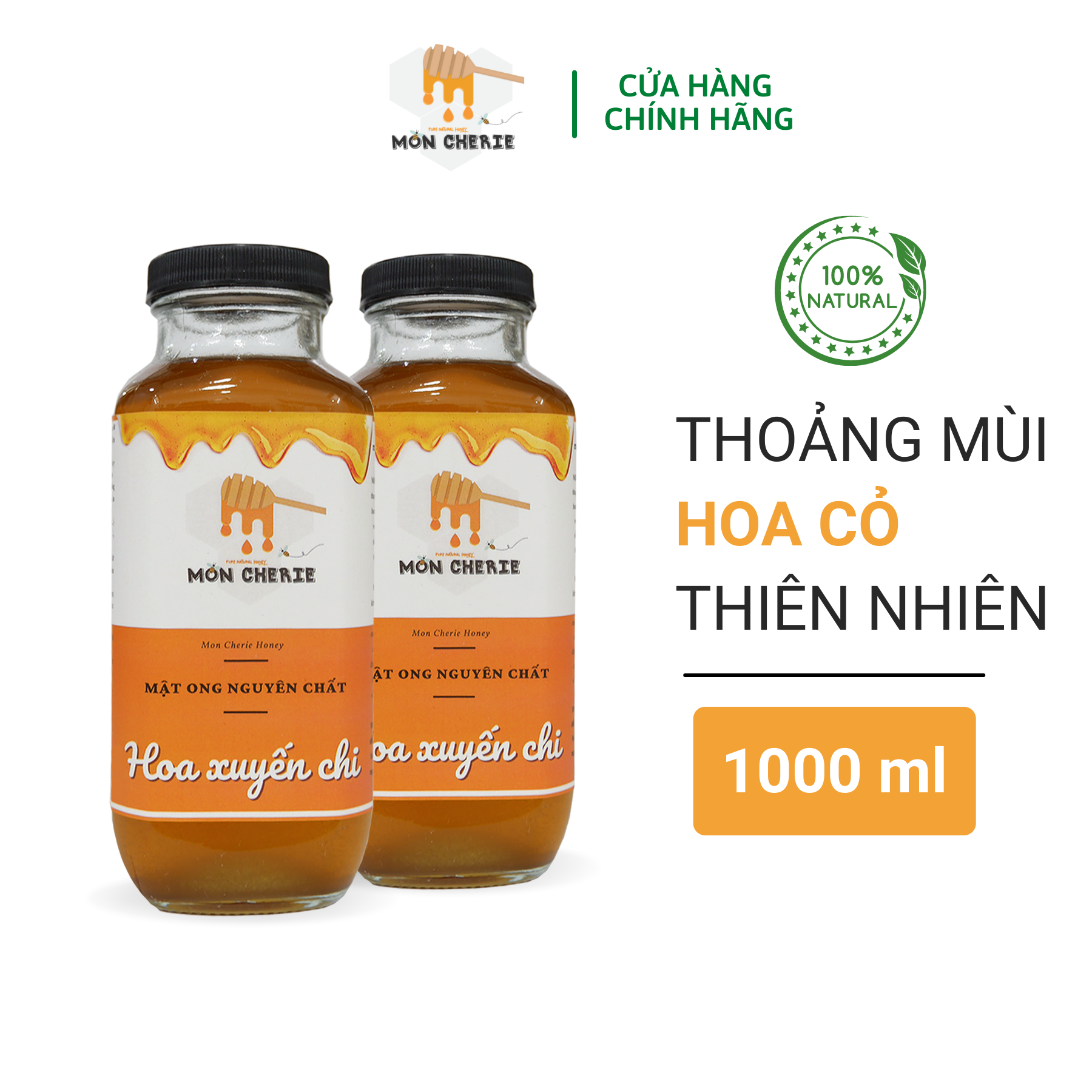 Mật ong hoa xuyến chi nguyên chất mon cherie honey thoảng vị hoa cỏ thiên nhiên 1400g