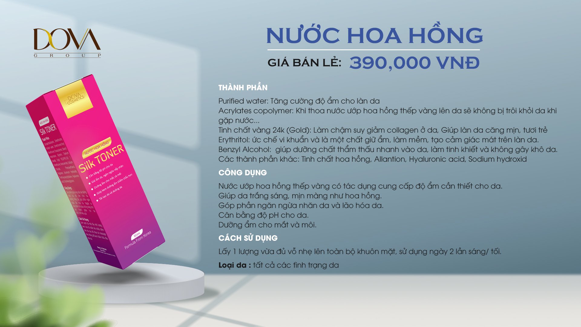 Nước hoa hồng Dova hàng chuẩn