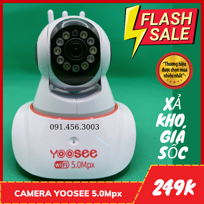 Camera yoosee 3 râu fullhd 5.0mpx xem đêm có màu
