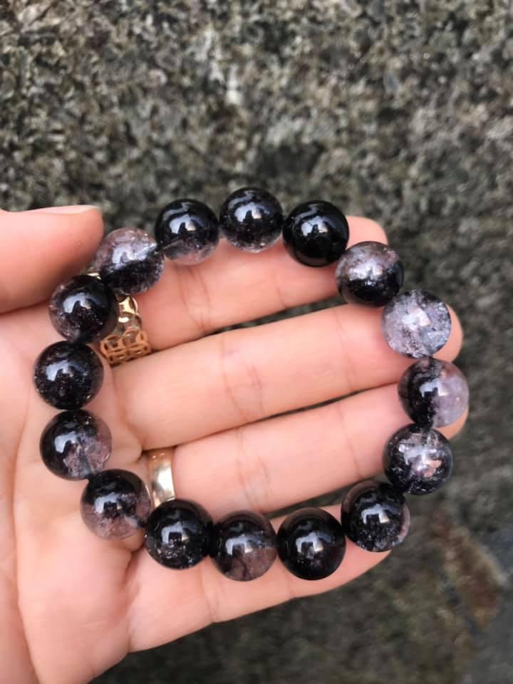 [HCM]VÒNG TAY THẠCH ANH ƯU LINH ĐEN