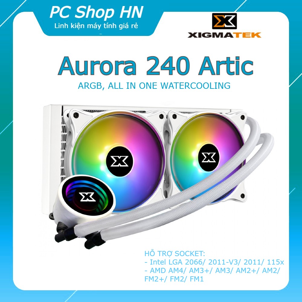 Tản nhiệt nước xigmatek aurora 240 artic - argb, all in one watercooling