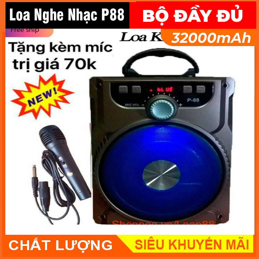 Loa bluetooth di động karaoke p88 minchan - loa kéo âm thanh cực hay - loa mini - loa vi tinh - loa máy tính - loa xách tay p-88 kiomic