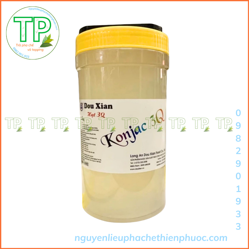 Thạch Trân châu trắng 3Q giòn giòn bình 2,5kg làm trà sữa trân châu