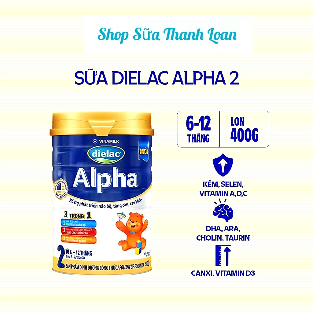 Vinamilk Dielac Alpha 2 Powder Milk 400g