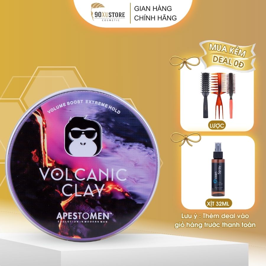 Sáp vuốt tóc nam Volcanic Clay V5 chính hãng , giữ nếp tóc , tạo kiểu tóc