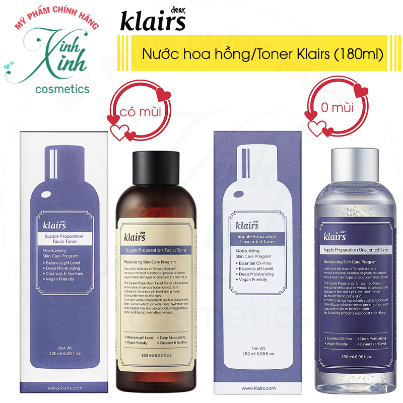 Nước hoa hồng Klairs dưỡng ẩm da căng mướt 180ml