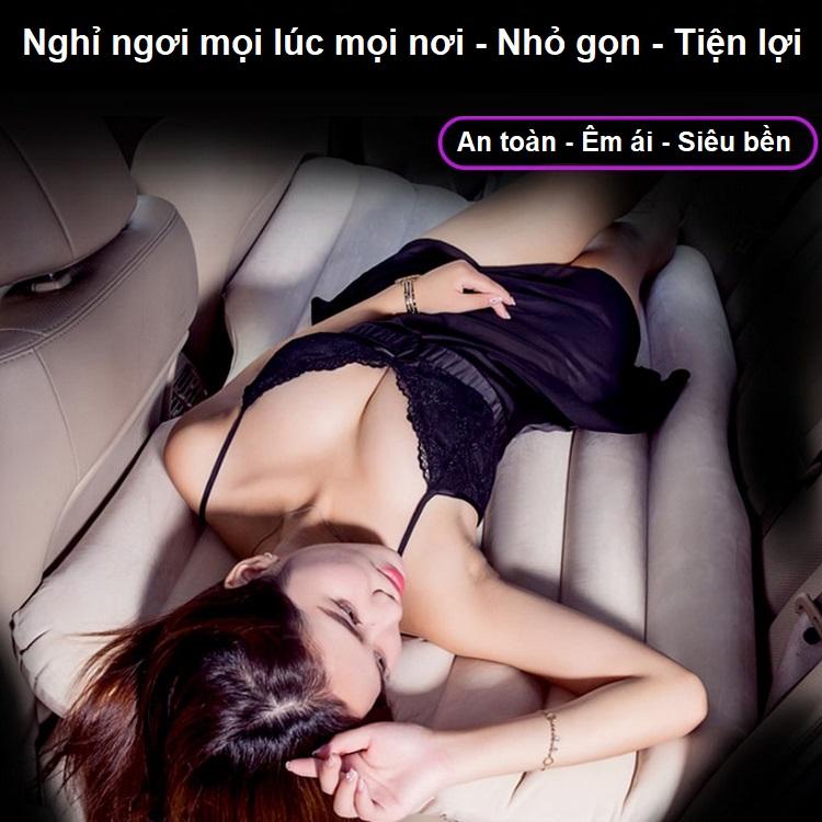 (Bảo hành 1 đổi 1 trong 7 ngày) Giường đệm, nệm hơi thông minh du lịch cho ôtô, xe hơi + Kèm bơm điện-Chất liệu bền đẹp-Nhiều màu